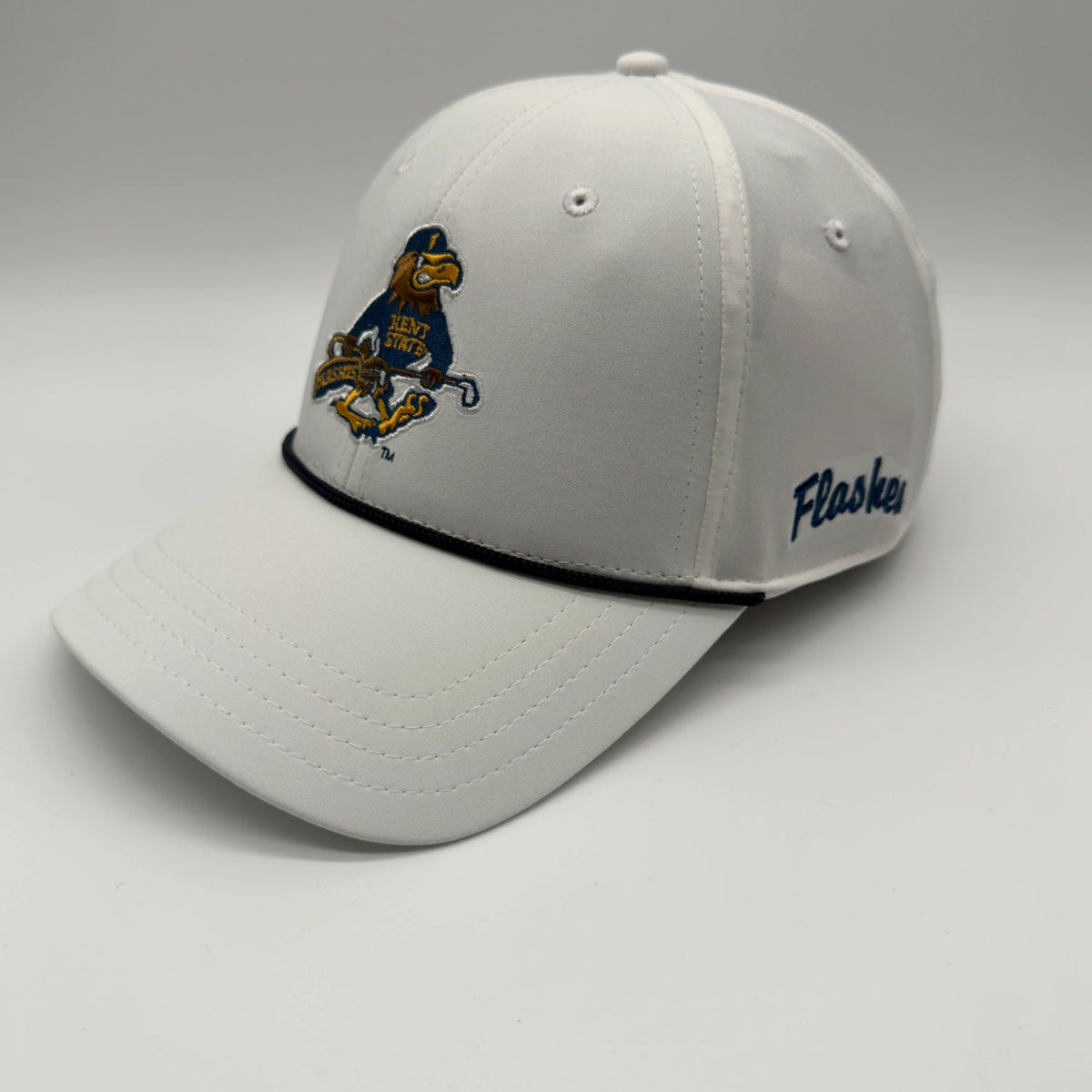 Kent State Fearless Flash Golf hat in white, angled view