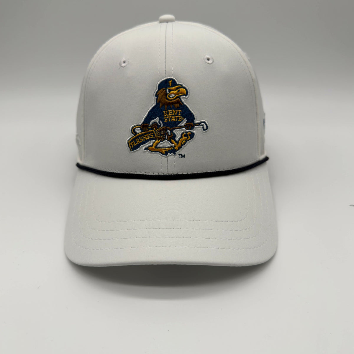 Kent State Fearless Flash Golf hat in white, front view