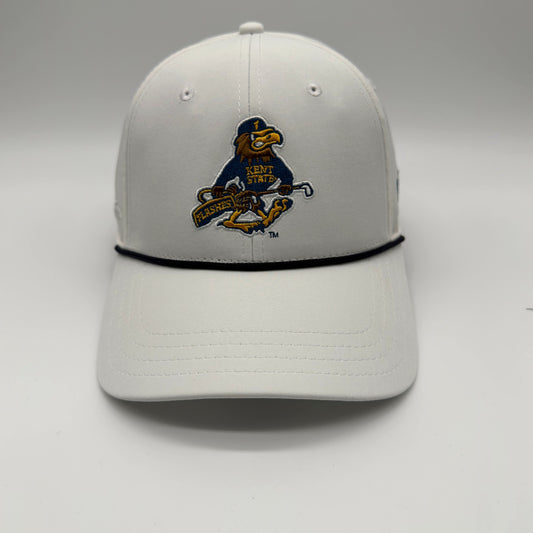Kent State Fearless Flash Golf hat in white, front view